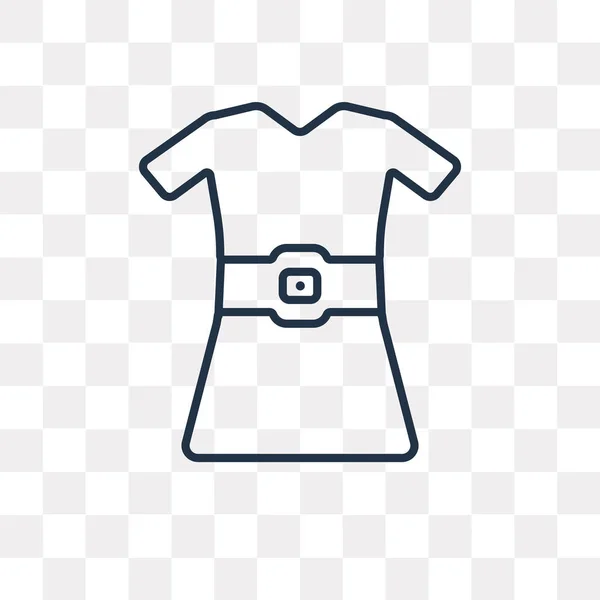 Icono Esquema Vector Vestido Aislado Sobre Fondo Transparente Concepto Transparencia — Vector de stock