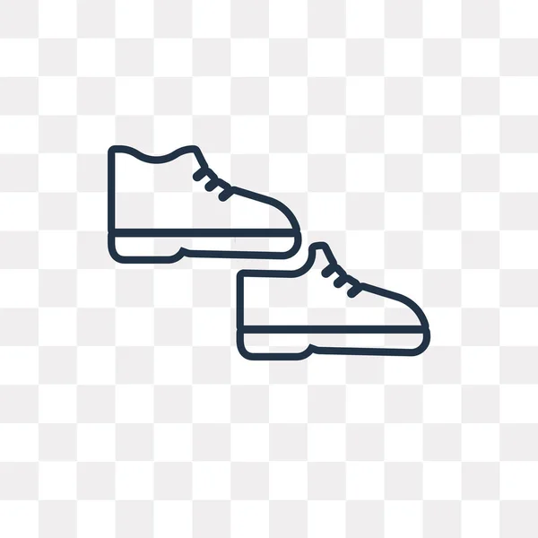 鞋矢量轮廓图标隔离在透明的背景 高品质线性鞋透明度概念可以使用网络和移动 — 图库矢量图片