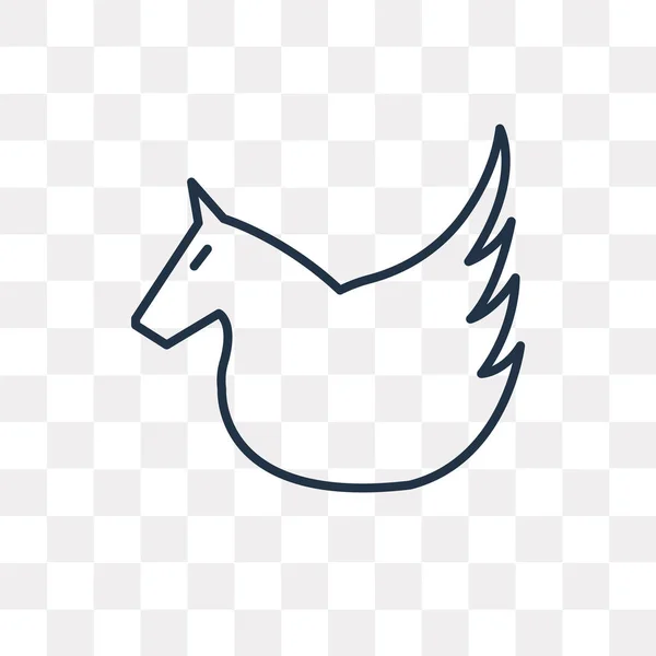 Pegasus Vektor Umrisssymbol Isoliert Auf Transparentem Hintergrund Qualitativ Hochwertiges Lineares — Stockvektor