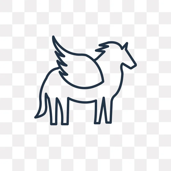 Pegasus Vektor Umrisssymbol Isoliert Auf Transparentem Hintergrund Qualitativ Hochwertiges Lineares — Stockvektor