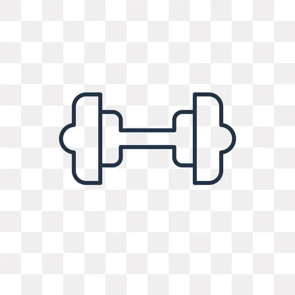 Dumbbell Vector Outline Icon Isolated Transparent Background High Quality Linear — Stock Vector