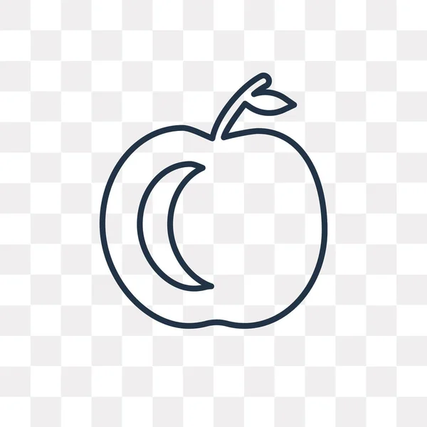 Ícone Contorno Vetor Apple Isolado Fundo Transparente Linear Alta Qualidade — Vetor de Stock