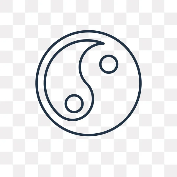 Icono Contorno Vectores Yin Yang Aislado Sobre Fondo Transparente Concepto — Vector de stock