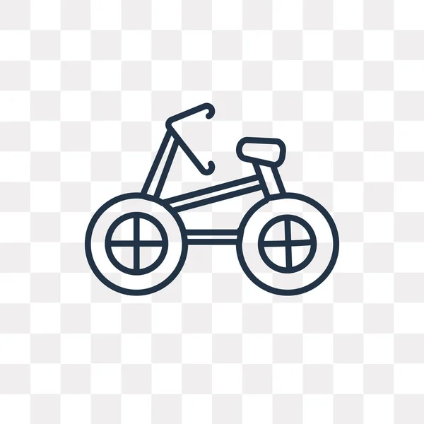 自行车矢量轮廓图标隔离在透明的背景下 高品质的线性自行车透明度概念可以使用网络和移动 — 图库矢量图片