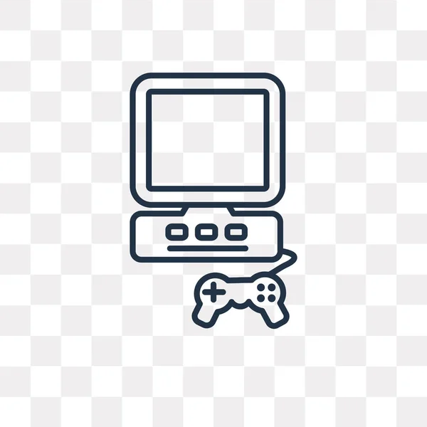 Game Console Vector Outline Icon Isolated Transparent Background High Quality — Stock Vector