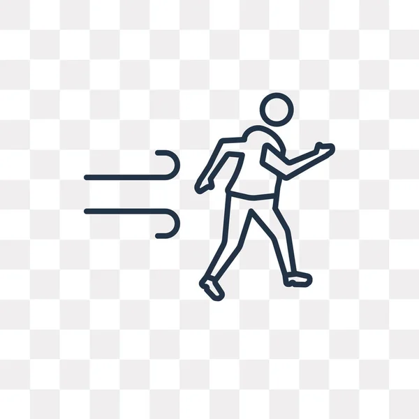 Running Man Vector Outline Icono Aislado Sobre Fondo Transparente Lineal — Vector de stock