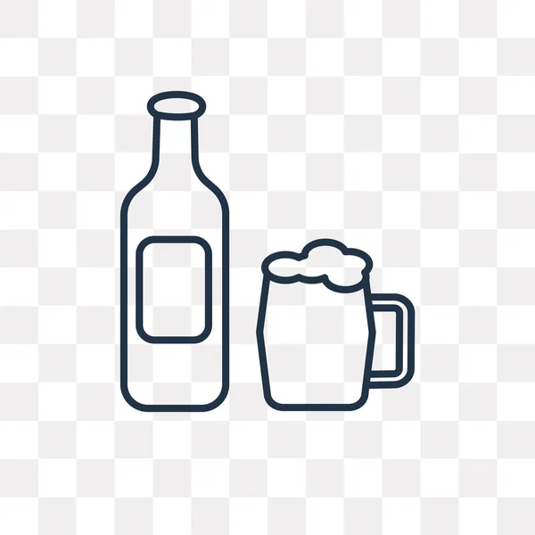 Icono Contorno Vector Cerveza Aislado Sobre Fondo Transparente Concepto Transparencia — Vector de stock