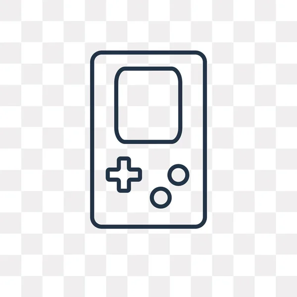 Векторная Иконка Gameboy Изолированная Прозрачном Фоне Высококачественная Линейная Концепция Прозрачности — стоковый вектор