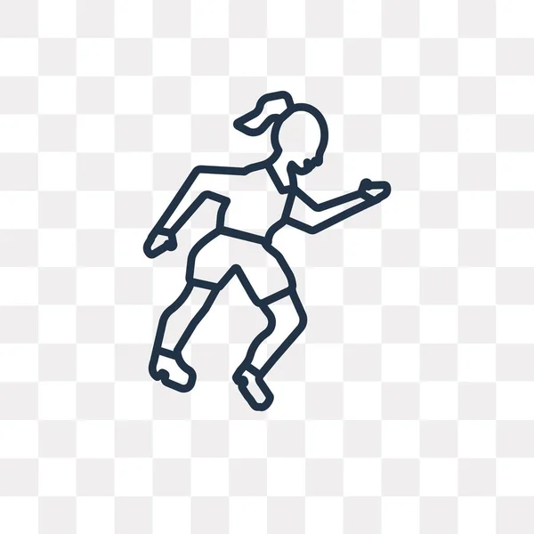 Running Vector Outline Icon Isolated Transparent Background Linear Alta Qualidade —  Vetores de Stock