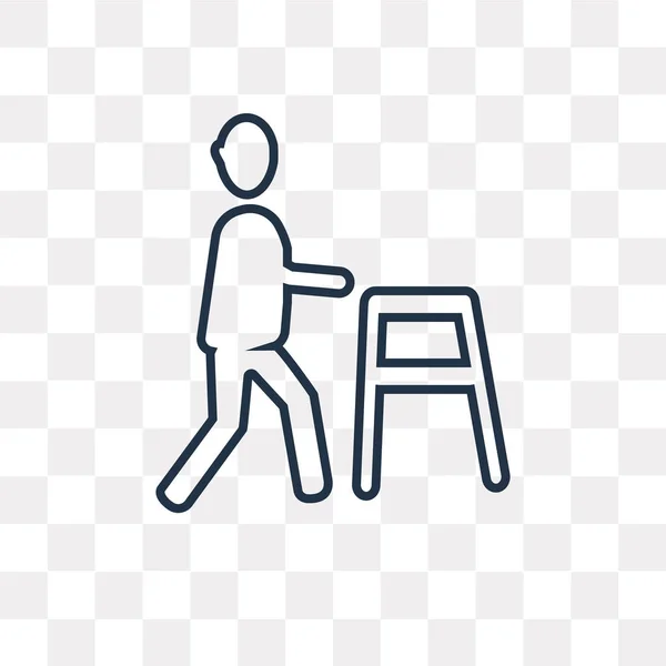 Walk Vector Outline Icon Isoliert Auf Transparentem Hintergrund Qualitativ Hochwertige — Stockvektor