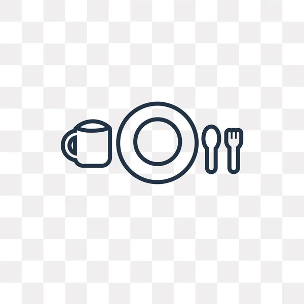 Чистая Посуда Векторный Контур Значок Изолирован Прозрачном Фоне Высокое Качество — стоковый вектор