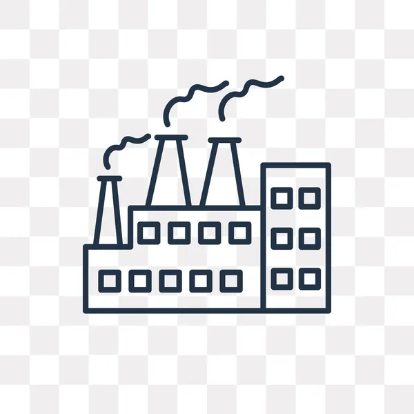 Factory Vector Outline Icon Isoliert Auf Transparentem Hintergrund Qualitativ Hochwertige — Stockvektor
