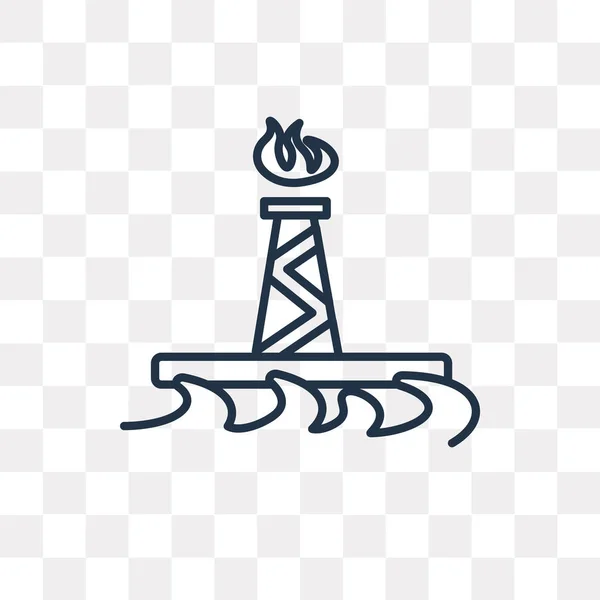 Oil Rig Vector Outline Icon Isolato Sfondo Trasparente Lineare Alta — Vettoriale Stock