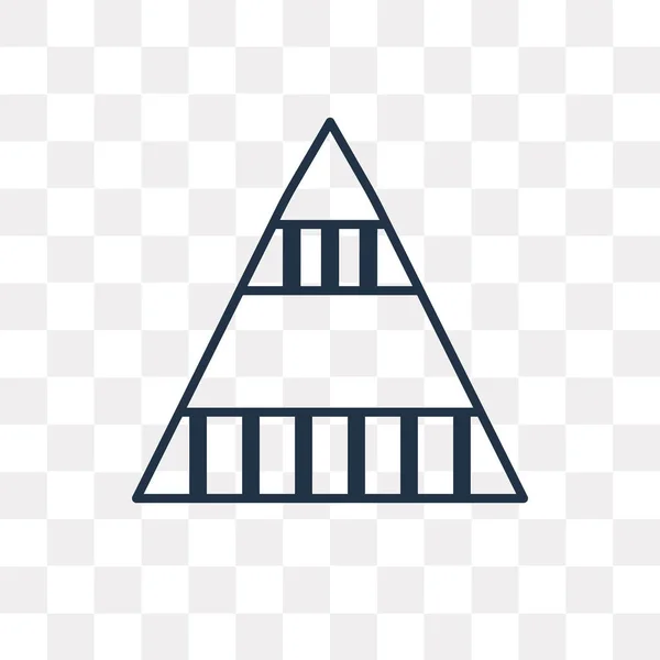 Icône Contour Vectoriel Graphique Pyramidal Isolé Sur Fond Transparent Concept — Image vectorielle