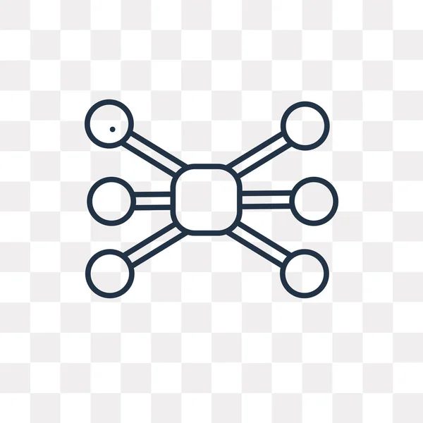 Connessioni Icona Contorno Vettoriale Isolato Sfondo Trasparente Alta Qualità Lineare — Vettoriale Stock