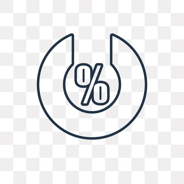 Percentage Vector Overzicht Pictogram Geïsoleerd Transparante Achtergrond Hoge Kwaliteit Lineaire — Stockvector