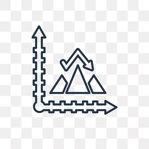 Icône Contour Vectoriel Graphique Pyramidal Isolé Sur Fond Transparent Concept — Image vectorielle