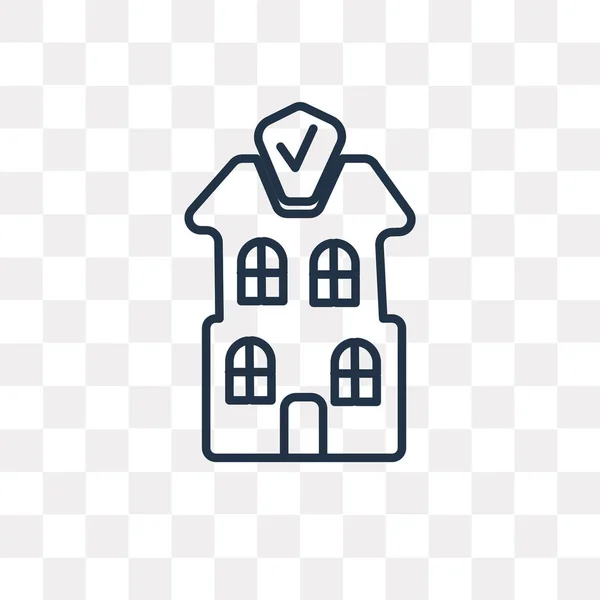 Іконка Векторного Контуру Будинку Ізольована Прозорому Фоні Високоякісна Концепція Прозорості — стоковий вектор