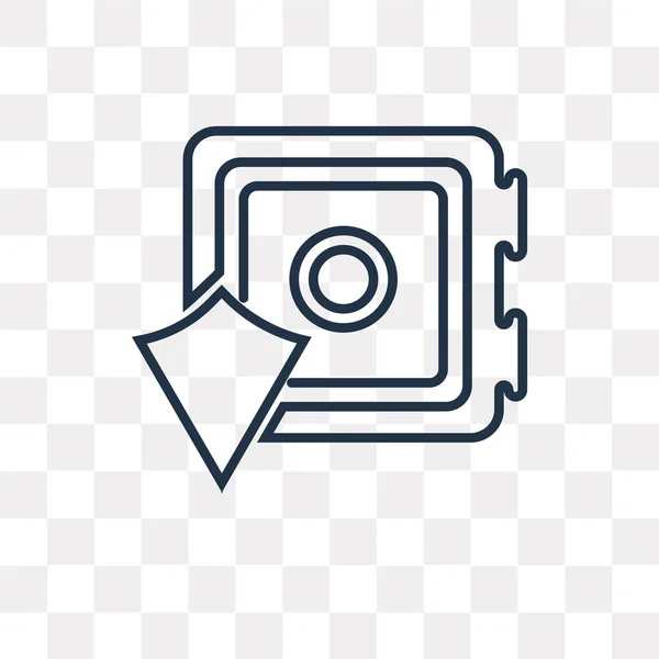 Safe Box Vektor Outline Icon Isoliert Auf Transparentem Hintergrund Qualitativ — Stockvektor