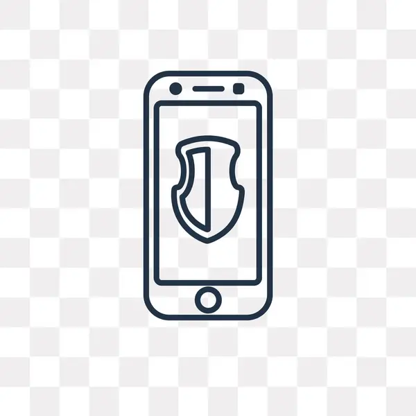 Smartphone Vektoru Obrys Ikona Izolované Průhledné Pozadí Vysoce Kvalitní Lineární — Stockový vektor