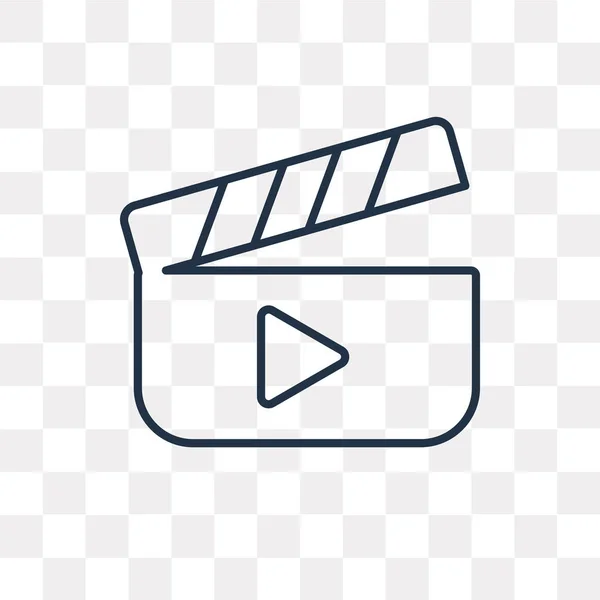 Movie Vector Outline Icon Isoliert Auf Transparentem Hintergrund Qualitativ Hochwertige — Stockvektor