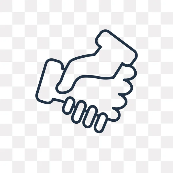 Handshake Vector Outline Icon Isolated Transparent Background High Quality Linear — Stock Vector