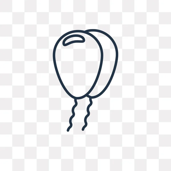 Icône Contour Vectoriel Ballons Isolé Sur Fond Transparent Concept Linéaire — Image vectorielle