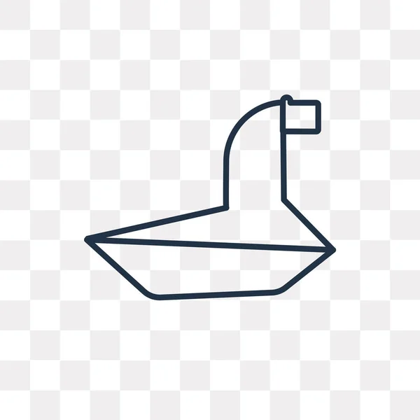 Zeilboot Vector Overzicht Pictogram Geïsoleerd Transparante Achtergrond Hoge Kwaliteit Lineaire — Stockvector