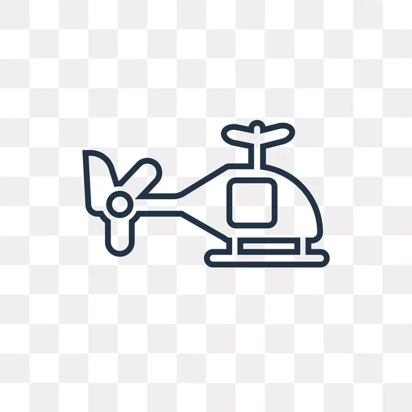 Helikopter Vector Overzicht Pictogram Geïsoleerd Transparante Achtergrond Hoge Kwaliteit Lineaire — Stockvector