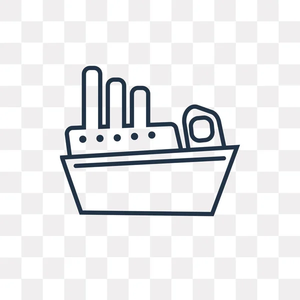 Icono Del Esquema Del Vector Del Barco Aislado Sobre Fondo — Vector de stock