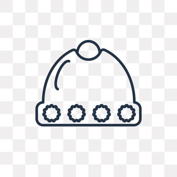 Векторная Иконка Зимней Шляпы Изолированная Прозрачном Фоне Высококачественная Линейная Концепция — стоковый вектор