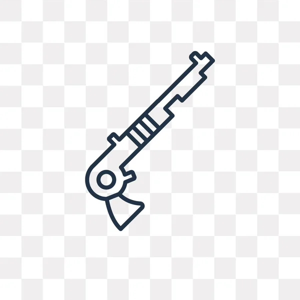 Shotgun Vector Overzicht Pictogram Geïsoleerd Transparante Achtergrond Hoge Kwaliteit Lineaire — Stockvector