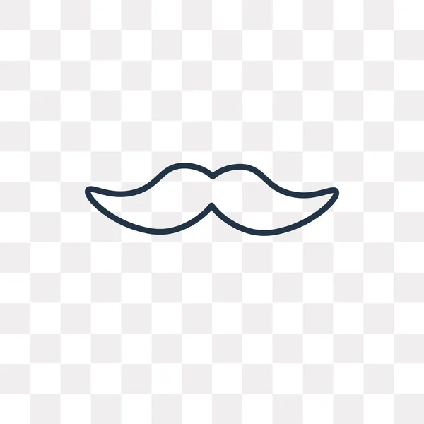 Moustache Vector Outline Icon Isolated Transparent Background High Quality Linear — Stock Vector