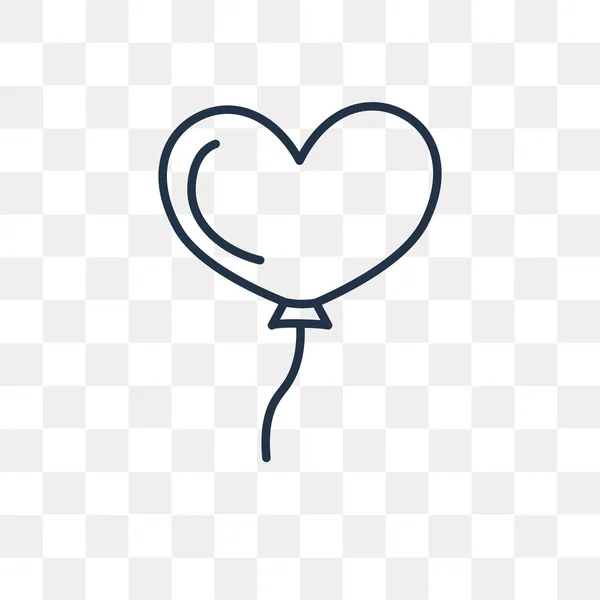Herz Ballon Vektor Umriss Symbol Isoliert Auf Transparentem Hintergrund Hohe — Stockvektor