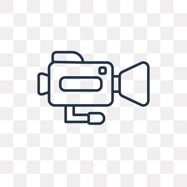 Videokamera Vektor Umrisssymbol Isoliert Auf Transparentem Hintergrund Qualitativ Hochwertiges Lineares — Stockvektor