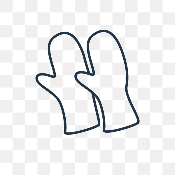 Handschuhe Vektor Umriss Symbol Isoliert Auf Transparentem Hintergrund Qualitativ Hochwertige — Stockvektor