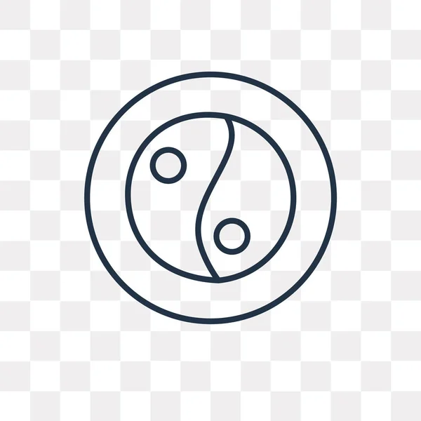 Yin Yang Vektor Umriss Symbol Isoliert Auf Transparentem Hintergrund Hohe — Stockvektor