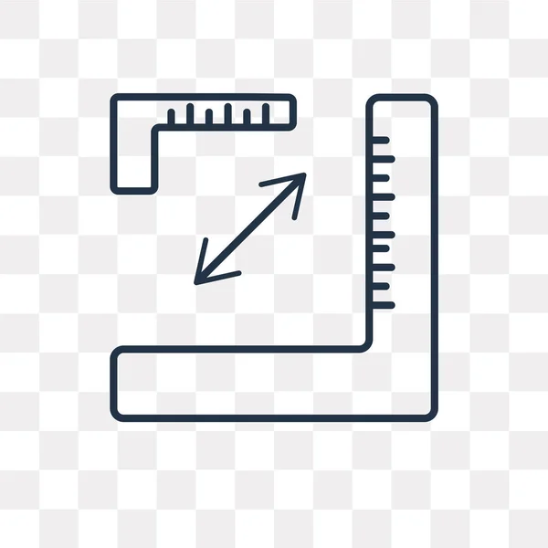 Ícone Contorno Vetorial Régua Angular Isolado Fundo Transparente Conceito Transparência — Vetor de Stock