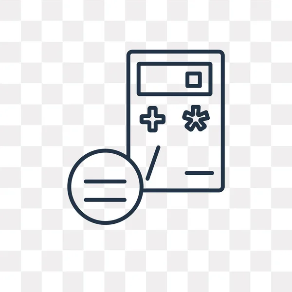 Calculatrice Icône Vectorielle Contour Isolé Sur Fond Transparent Haute Qualité — Image vectorielle