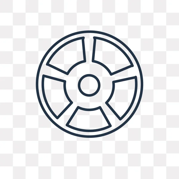 Cart Wheel Vektor Outline Symbol Isoliert Auf Transparentem Hintergrund Hohe — Stockvektor