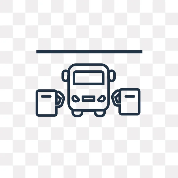 Автобус Автозаправці Векторна Контурна Іконка Ізольована Прозорому Фоні Високоякісний Лінійний — стоковий вектор