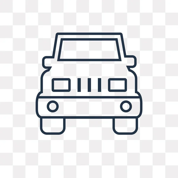 Icono Contorno Vector Frontal Jeep Aislado Sobre Fondo Transparente Concepto — Vector de stock