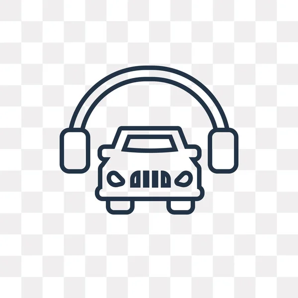 Car Headphones Vector Outline Icon Isolated Transparent Background High Quality — Stock Vector