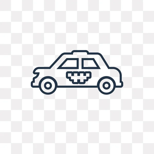 Taxi Lado Vector Contorno Icono Aislado Sobre Fondo Transparente Concepto — Vector de stock