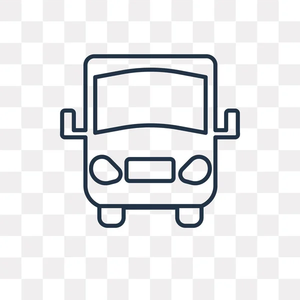 Bus Front Vektor Outline Icon Isoliert Auf Transparentem Hintergrund Qualitativ — Stockvektor