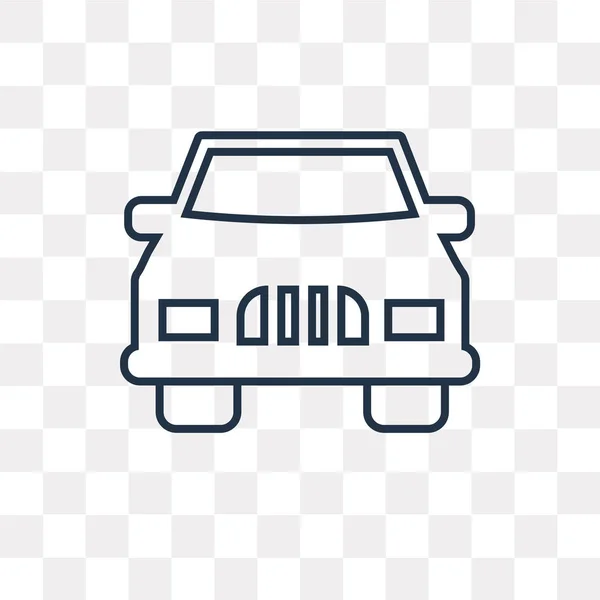 Icono Contorno Vector Frontal Del Coche Rectangular Aislado Sobre Fondo — Vector de stock