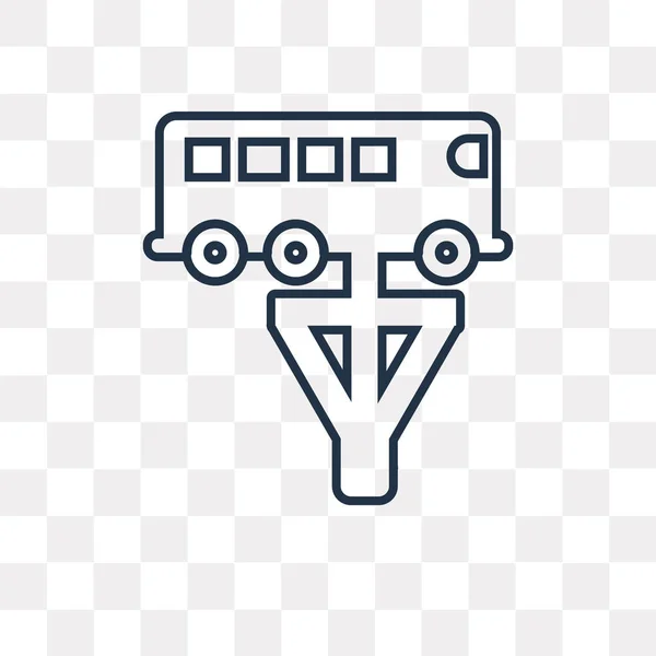 Reparatur Bus Vektor Umrisssymbol Isoliert Auf Transparentem Hintergrund Qualitativ Hochwertige — Stockvektor