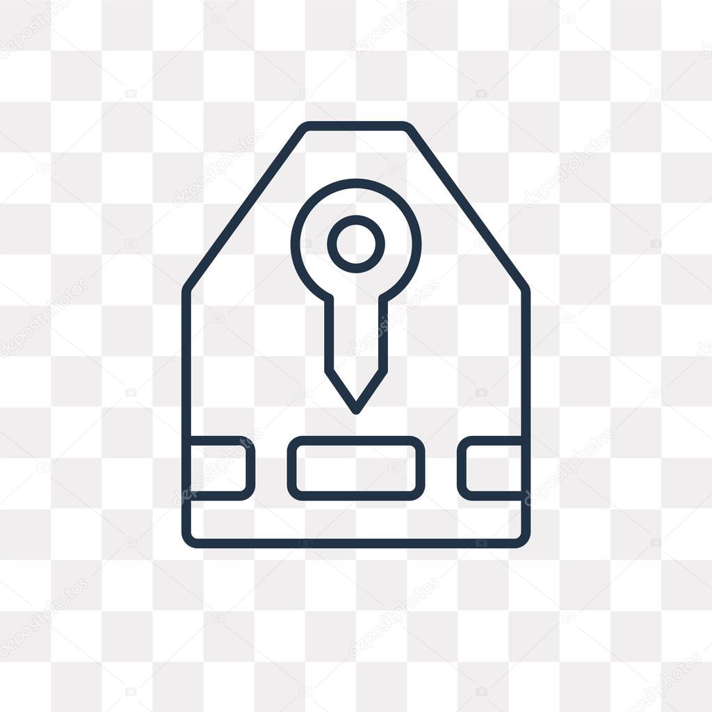 ✅ Key card vector outline icon isolated on transparent background
