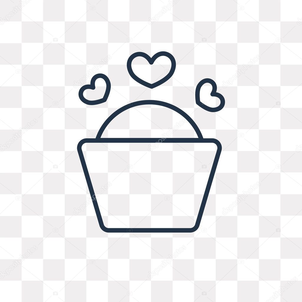 Cake vector outline icon isolated on transparent background, high quality linear Cake transparency concept can be used web and mobile