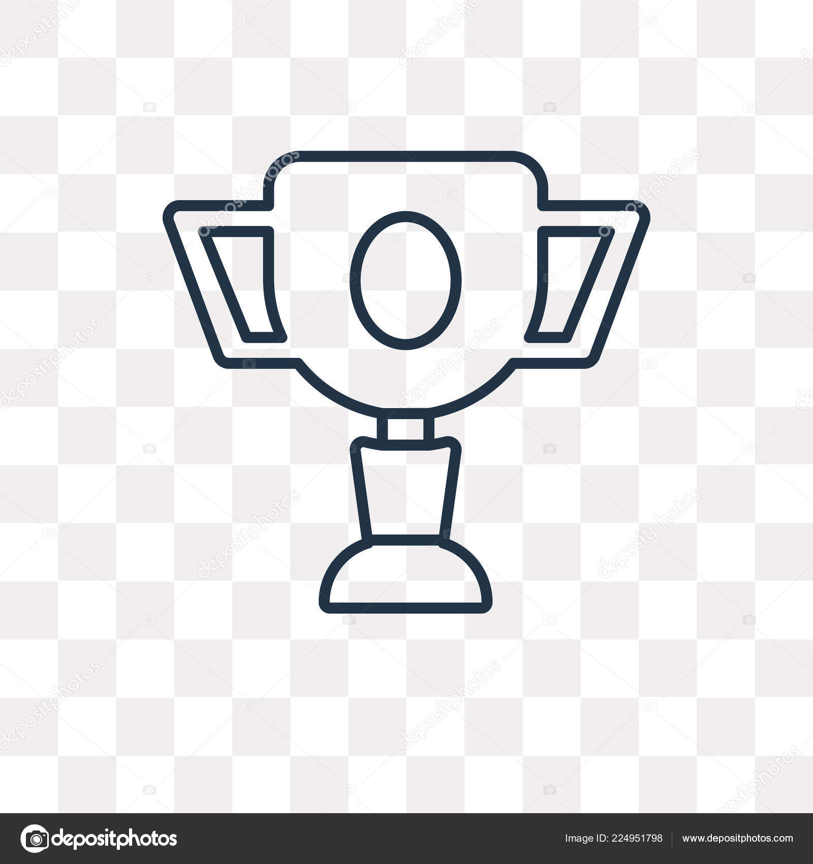 Achievement Vector Outline Icon Isolated Transparent Background